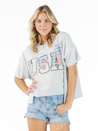 USA Patchwork T-Shirt - Boutique Bella Bellatshirt