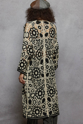 V - Neck Long Sleeve Crochet Knit Weave Cardigan - Boutique Bella BellaCardigan