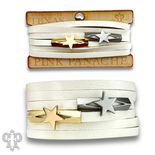 White leather magnetic bracelet, last call