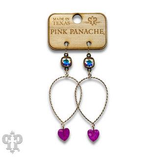 Crystal heart teardrop earring with Austrian crystal - LC