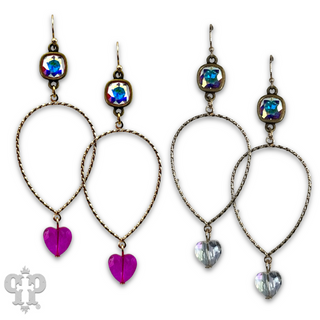 Crystal heart teardrop earring with Austrian crystal - LC