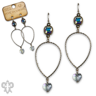 Crystal heart teardrop earring with Austrian crystal - LC