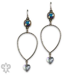 Crystal heart teardrop earring with Austrian crystal - LC