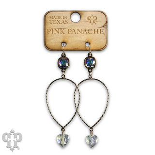 Crystal heart teardrop earring with Austrian crystal - LC