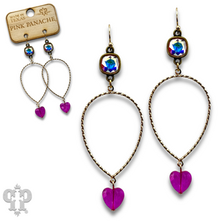 Crystal heart teardrop earring with Austrian crystal - LC