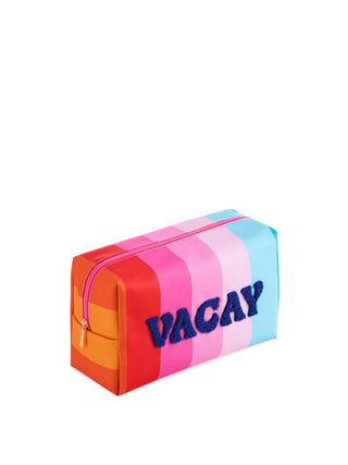 "VACAY" LARGE ZIP POUCH, MULTI - Boutique Bella BellaMakeup Bag