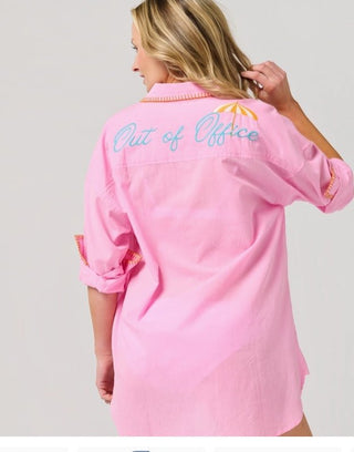 "Vacay/Out of Office" Cover - Up - Pink - Boutique Bella BellaCoverup