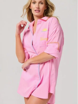 "Vacay/Out of Office" Cover - Up - Pink - Boutique Bella BellaCoverup