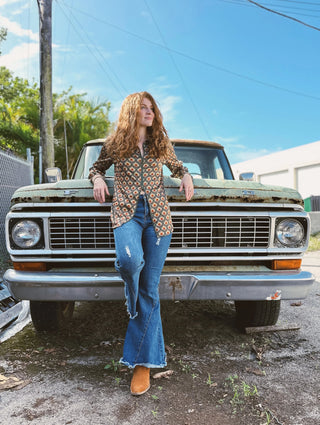 Vagabond Retro Green Tulip Blouse - Boutique Bella BellaBLOUSE