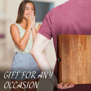 Anniversary Birthday Everyday 24k Gold Rose Love Box For Wife Her Women Engraved Wooden Set