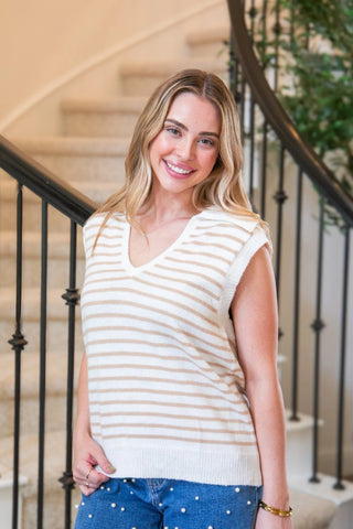 Vanilla Latte Sweater Vest - Boutique Bella BellaVest