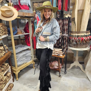 Velvet Crush Ruffle Pants - Boutique Bella Bellapants