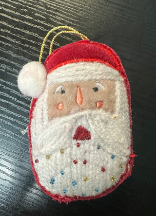 Velvet Santa Ornament - Boutique Bella BellaChristmas Ornament