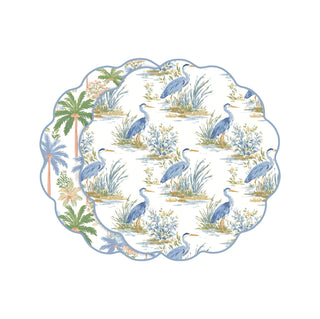 VIDA Heron and Palm Trees Reversible Round Placemats Set of 4 - Boutique Bella BellaPlacemats