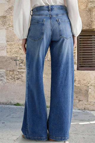 Vintage Embroidered Stretch Straight - Leg Denim Pants - Boutique Bella BellaJeans