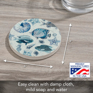 Vintage Sea Life Single Sandstone Coaster - Boutique Bella BellaCoasters
