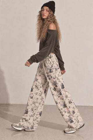 Vintage Skull Toile Wide Pants - Boutique Bella BellaPants