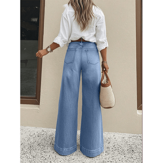 Vintage Washed Wide - Leg Loose Slimming Jeans - Boutique Bella BellaJeans