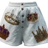 Queen Of Sparkles-White Crown Short