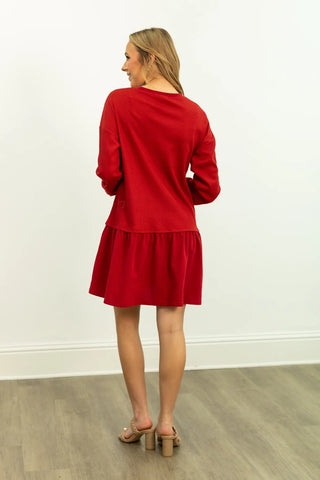 Waffle Knit Long - sleeve Dress - Boutique Bella BellaDress