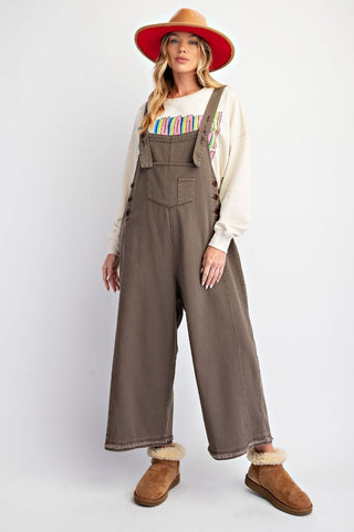 WASHED TWILL JUMPER PANTS - Boutique Bella BellaJumpsuit