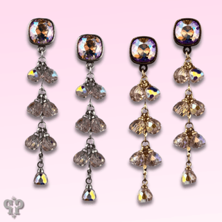 Waterfall bead earring with Austrian crystal - Boutique Bella BellaEarrings