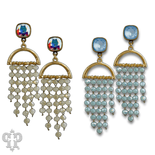 Waterfall beaded earring with Austrian crystal - Boutique Bella BellaEarrings