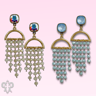Waterfall beaded earring with Austrian crystal - Boutique Bella BellaEarrings
