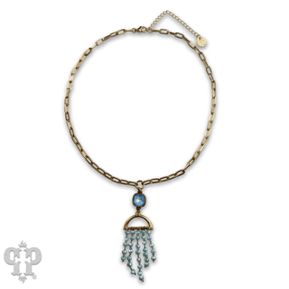 Waterfall beaded pendant necklace with Austrian crystal - Boutique Bella BellaNecklaces