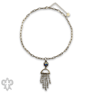 Waterfall beaded pendant necklace with Austrian crystal - Boutique Bella BellaNecklaces