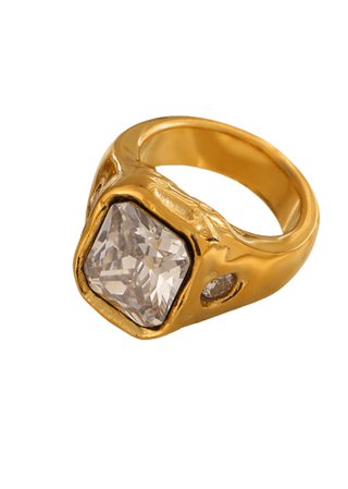 Waterproof Golden Radiance Statement Ring - Boutique Bella BellaRing