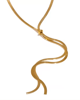Waterproof Golden Silk Herringbone Necklace - Boutique Bella BellaNecklace