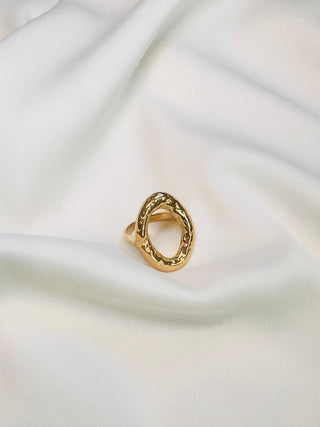 Waterproof Textured Gold Halo Ring - Boutique Bella BellaRing