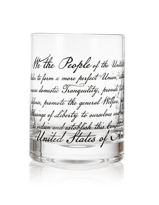 We The People American Flag Whiskey Glasses Political Rights Glassware Set Of 4 Hand Blown Old Fashi - Boutique Bella Bella
