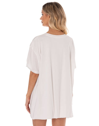 Weekend Bubble Tee Dress - White - Boutique Bella BellaDress