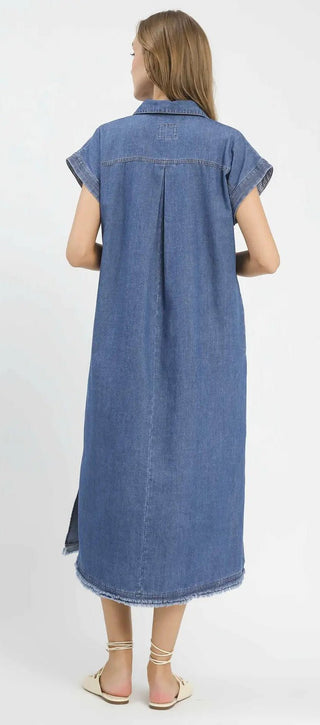Weekend Wander Denim Midi Dress - Boutique Bella BellaDress