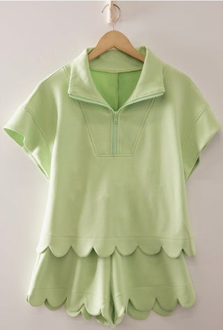 Weekend Warrior Scallop Set - Melon - Boutique Bella BellaSets