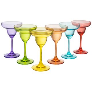 Colorful Margarita Cocktail Glasses Set Of 6 Large 10 25 Oz Premium Barware Gift