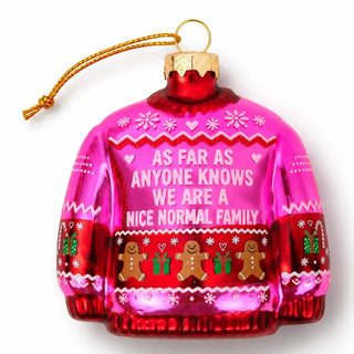 We're Nice Normal Family - Glass Ornament - Boutique Bella BellaOrnamnent
