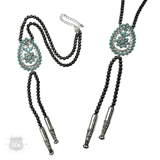 Western bolo style burnished pearl necklace - Boutique Bella BellaNecklaces