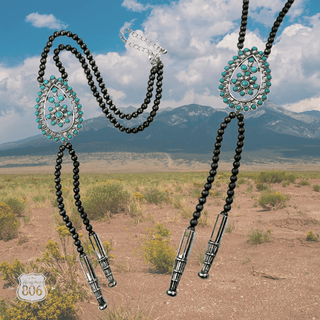 Western bolo style burnished pearl necklace - Boutique Bella BellaNecklaces