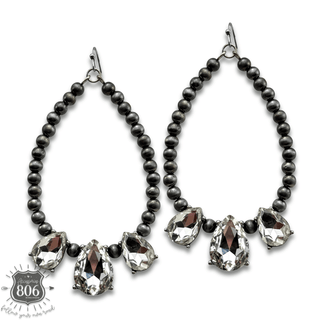 Western burnished bead and rhinestone teardrop earring - Boutique Bella BellaEarrings