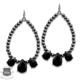 Western burnished bead and rhinestone teardrop earring - Boutique Bella BellaEarrings