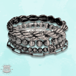 Western burnished metal bracelet set - Boutique Bella BellaBracelets