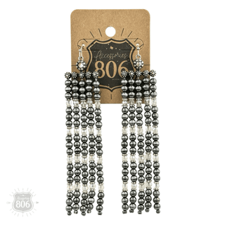Western burnished pearl bead chandelier earring - Boutique Bella BellaEarrings
