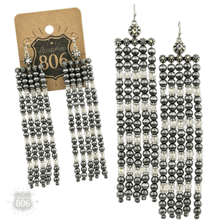 Western burnished pearl bead chandelier earring - Boutique Bella BellaEarrings