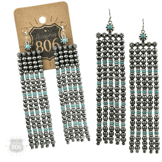 Western burnished pearl bead chandelier earring - Boutique Bella BellaEarrings