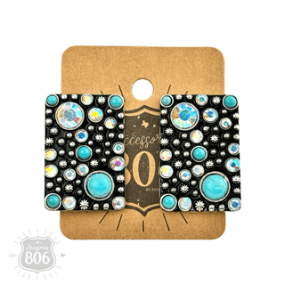 Western burnished rectangle earring - Boutique Bella BellaEarrings