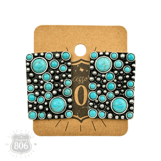 Western burnished rectangle earring - Boutique Bella BellaEarrings
