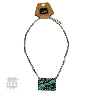 Western burnished rectangle necklace - Boutique Bella BellaNecklaces